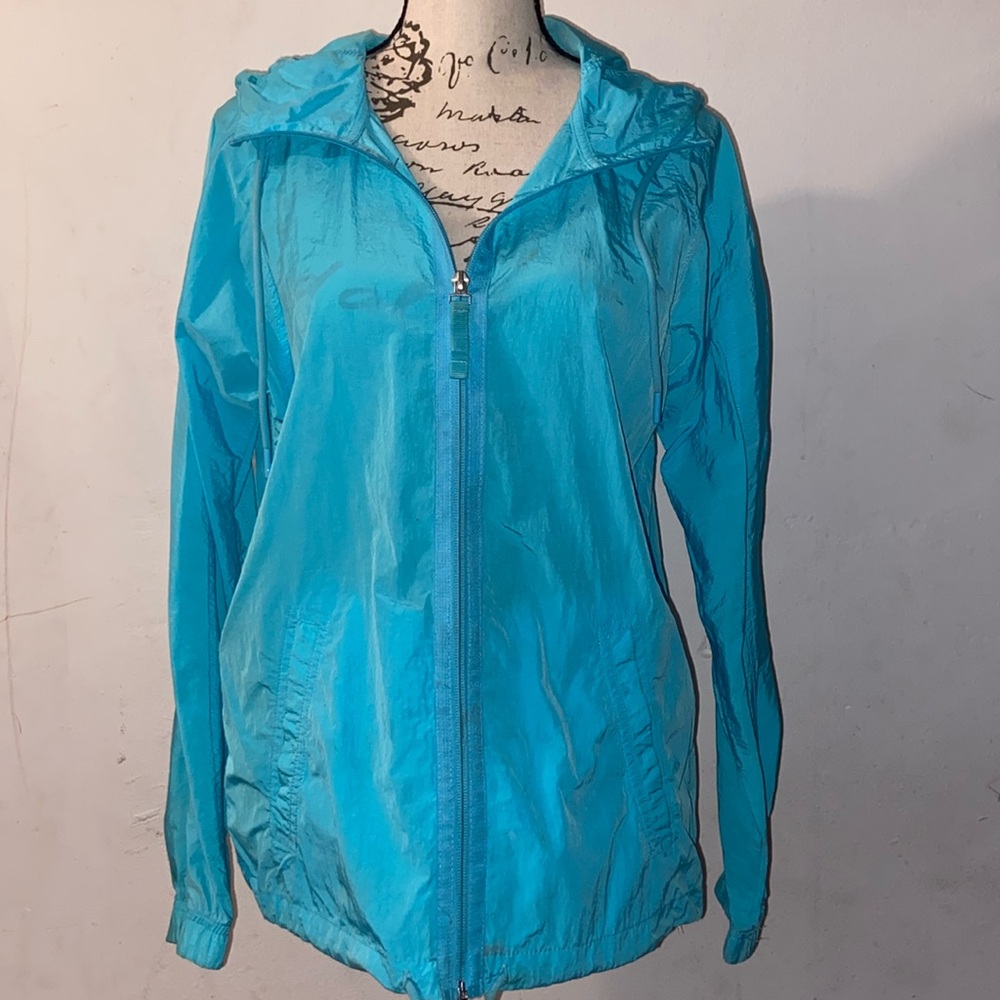 Neon Blue Windbreaker Jacket